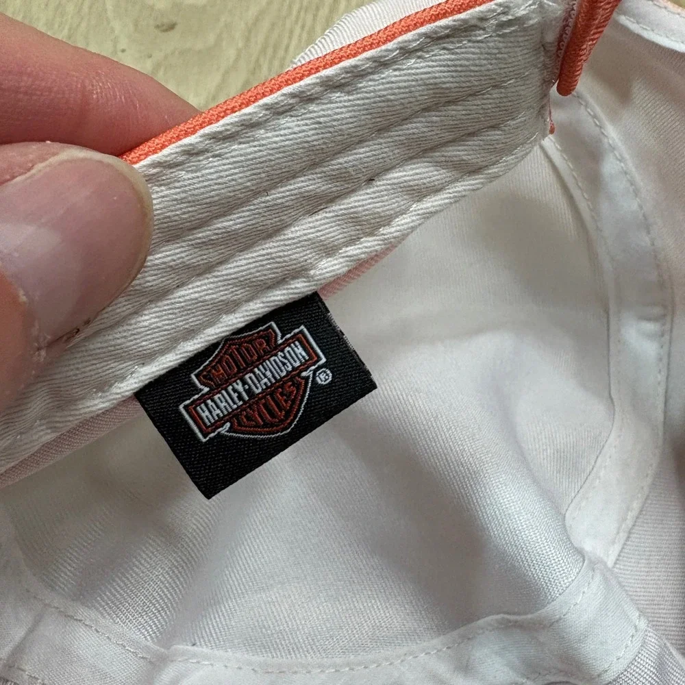 Harley-Davidson V-Twin Power Ombre Cadet Hat Orange White Embroidered Biker Cap